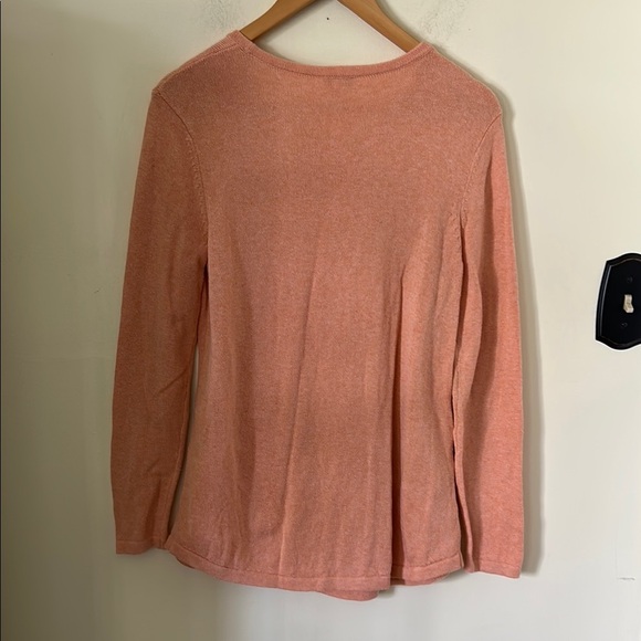 Pure J. Jill Peach Cotton/Cashmere Blend Kangaroo Pouch Sweater Size S - Picture 4 of 6